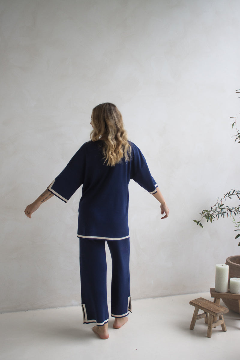 Elodie Knit Set in Navy