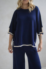 Elodie Knit Set in Navy