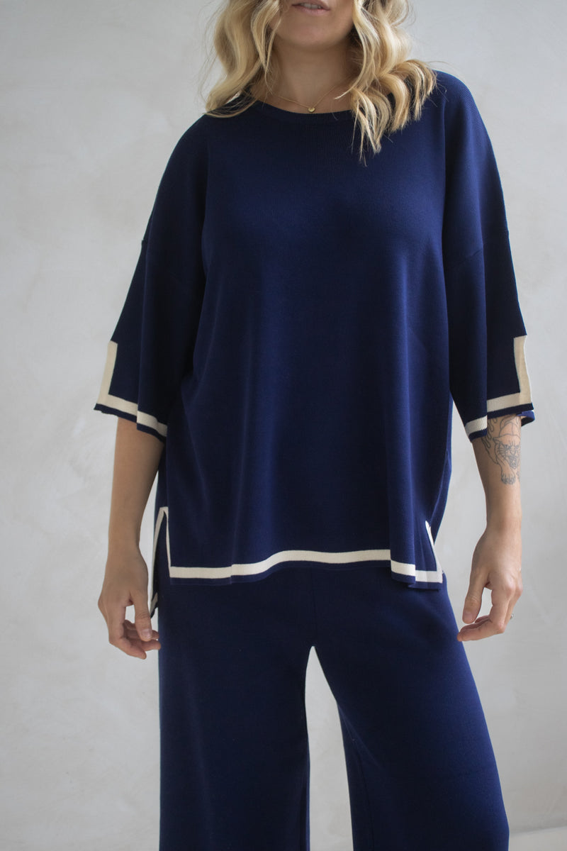 Elodie Knit Set in Navy