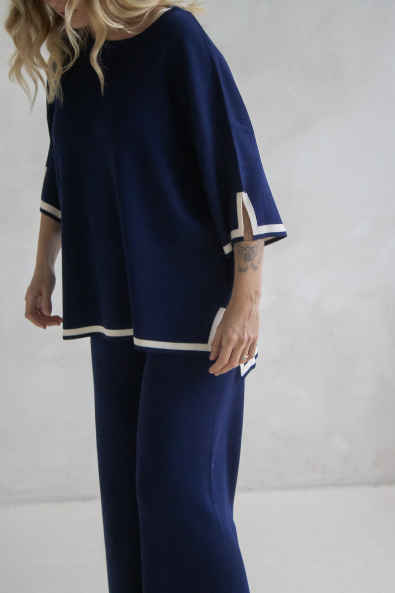 Elodie Knit Set in Navy