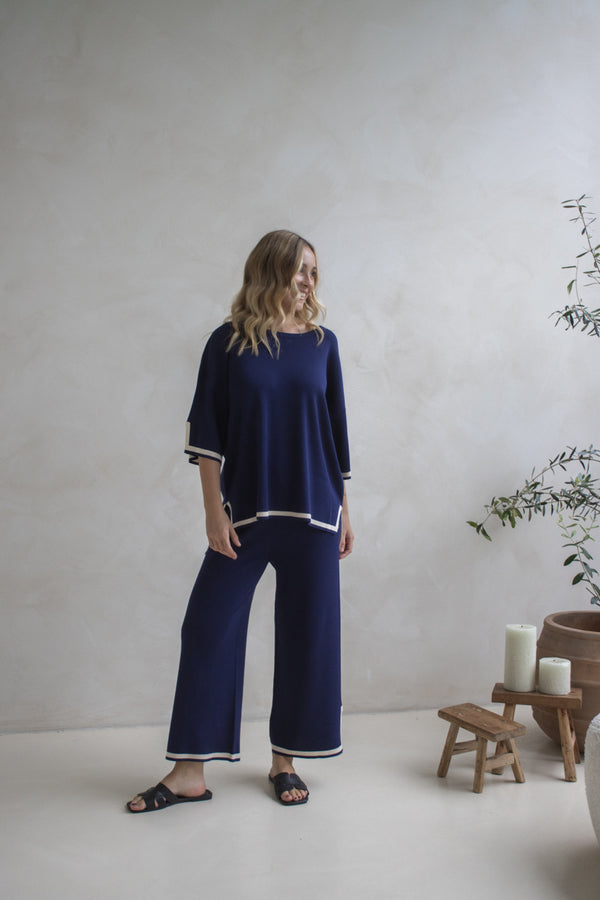 Elodie Knit Set in Navy