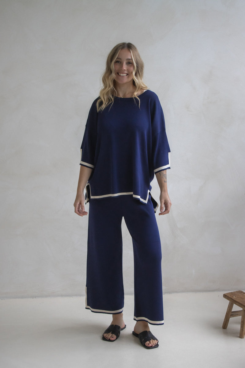 Elodie Knit Set in Navy