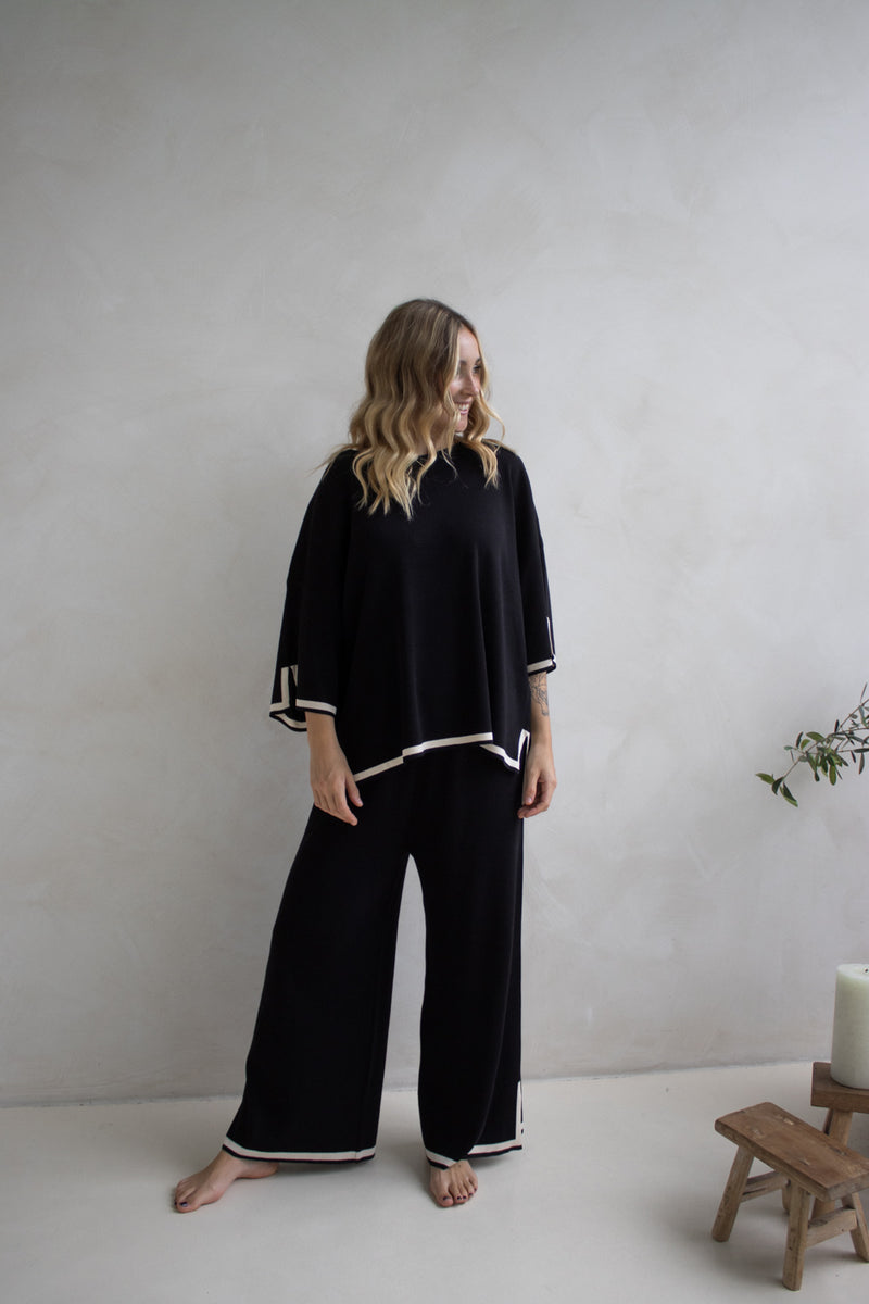Elodie Knit Set in Black