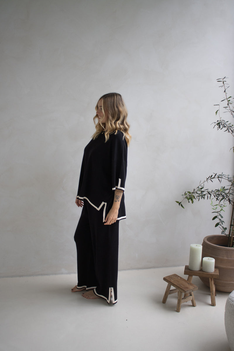 Elodie Knit Set in Black