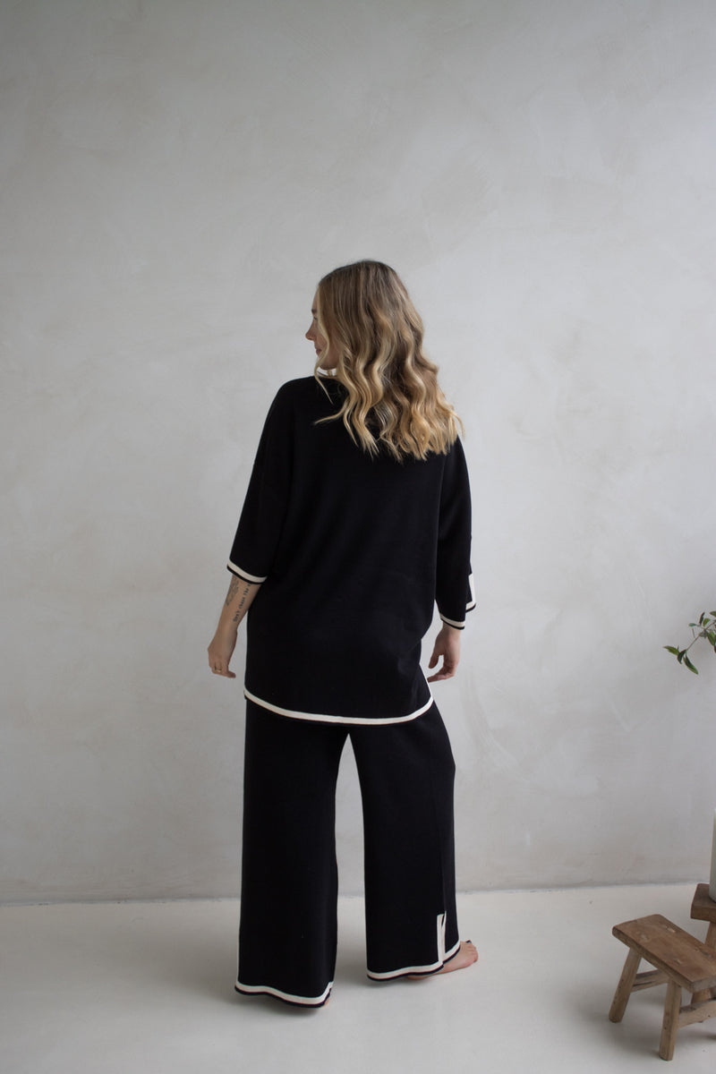 Elodie Knit Set in Black