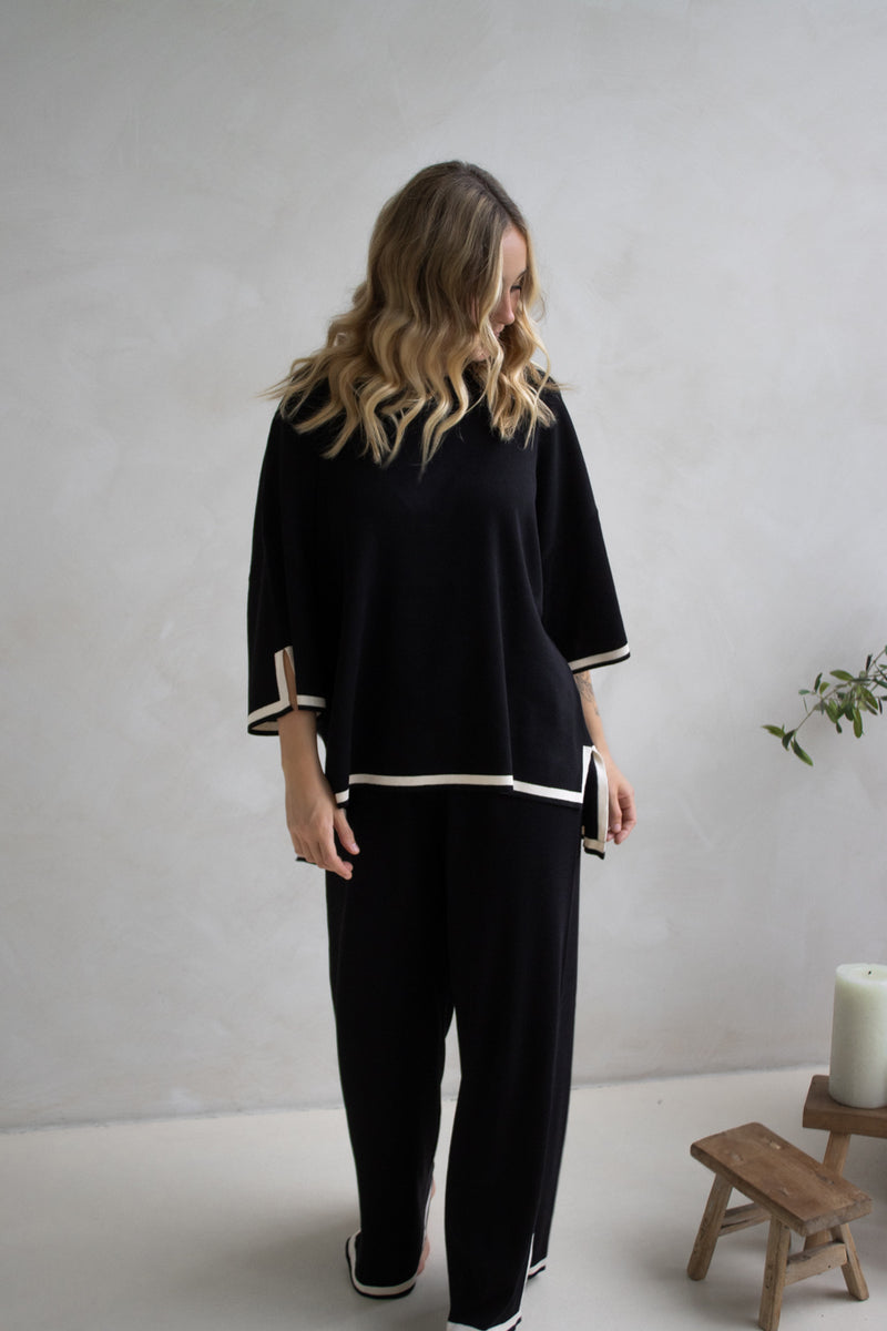 Elodie Knit Set in Black