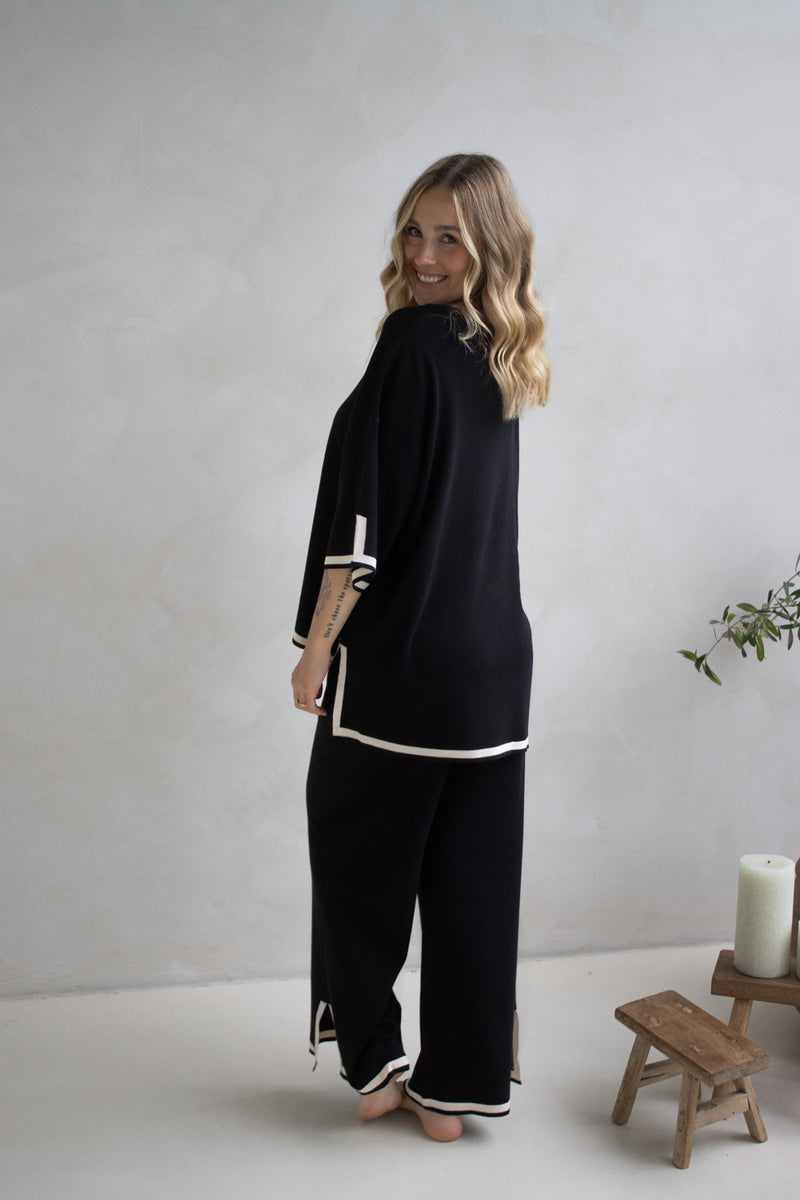 Elodie Knit Set in Black