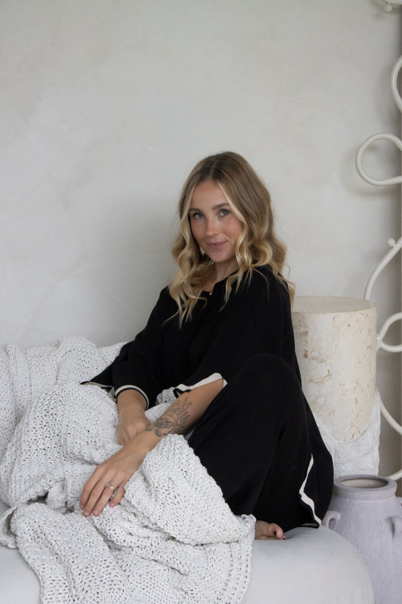 Elodie Knit Set in Black