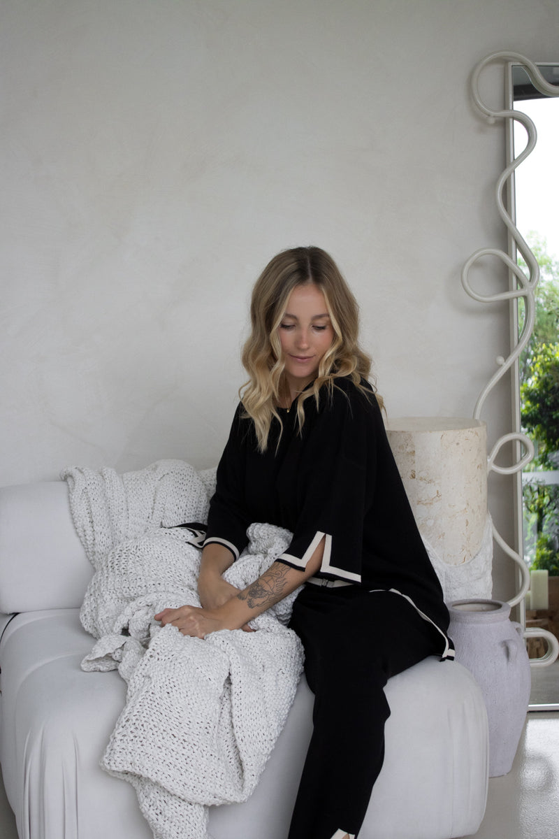 Elodie Knit Set in Black