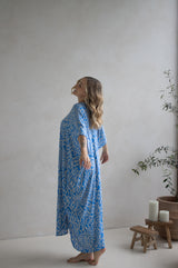 Long Kaftan In Mediterranean Blue