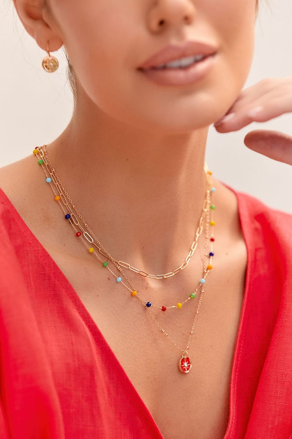 Layered Bead Necklace (Gold)