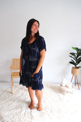 Aloha Dress In Navy Fish