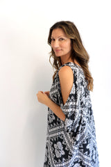 Cold Shoulder Dress In Black Diamond