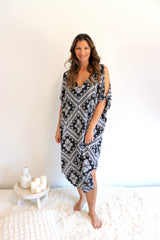 Cold Shoulder Dress In Black Diamond