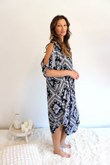 Cold Shoulder Dress In Black Diamond