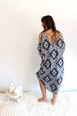 Cold Shoulder Dress In Black Diamond