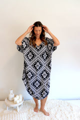 Cold Shoulder Dress In Black Diamond