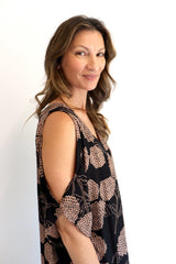 Cold Shoulder Dress In Black Tea