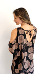 Cold Shoulder Dress In Black Tea