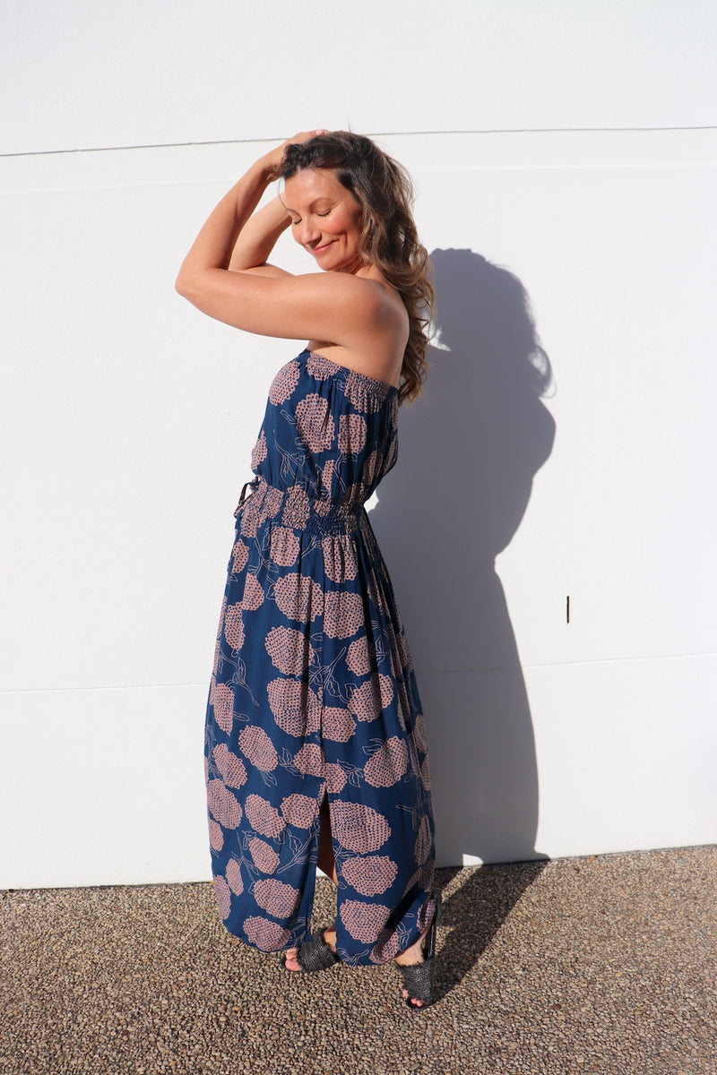Daytripper Tube Maxi Dress In Blue Tea