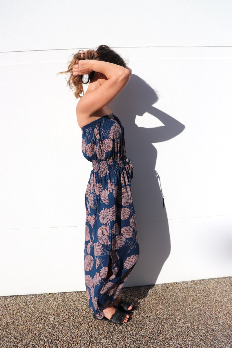Daytripper Tube Maxi Dress In Blue Tea