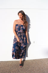 Daytripper Tube Maxi Dress In Blue Tea