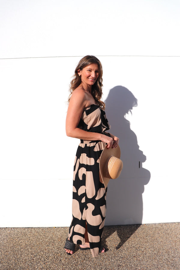 Daytripper Tube Maxi Dress In Emperor Choc/Black