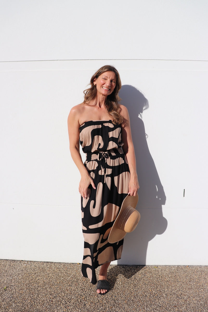 Daytripper Tube Maxi Dress In Emperor Choc/Black