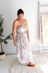 Daytripper Tube Maxi Dress In Tan Animal