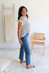 Stretchy High Waisted Wide Leg Jeans