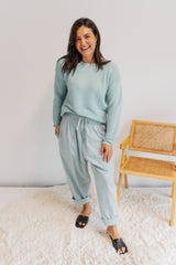 Coastal Knit Sweater in Teal