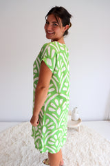 Grace Shift Dress in Fine Art Green