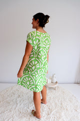 Grace Shift Dress in Fine Art Green