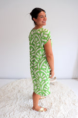 Grace Shift Dress in Fine Art Green