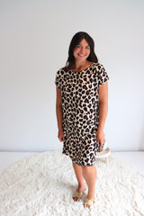 Grace Shift Dress in Black Jaguar