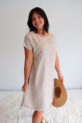 Grace Shift Dress in Metric Taupe