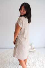 Grace Shift Dress in Metric Taupe