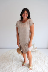 Grace Shift Dress in Metric Taupe