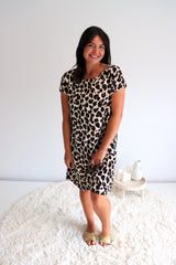 Grace Shift Dress in Black Jaguar