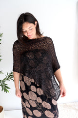 Mini Travel Poncho in Black
