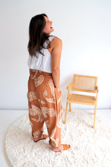 Harem Elastic Long Pant In Malta in Sienna