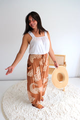 Harem Elastic Long Pant In Malta in Sienna