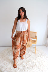 Harem Elastic Long Pant In Malta in Sienna