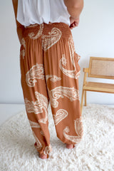 Harem Elastic Long Pant In Malta in Sienna