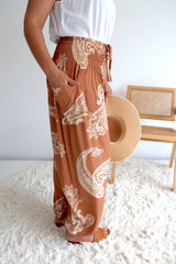 Harem Elastic Long Pant In Malta in Sienna