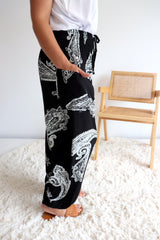 Harem Elastic Long Pant In Malta Black