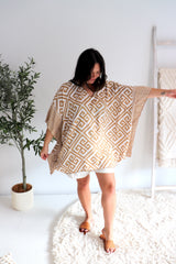 Short Kaftan in Corinthian Coast Taupe/Gold