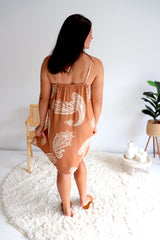 Syros Shift Dress in Malta Sienna