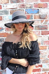 Coastal Cotton Long Sleeve Top - Black