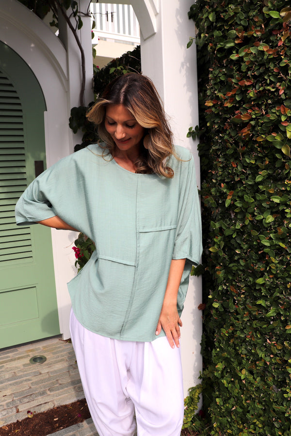 Portabello Top in Sage Green